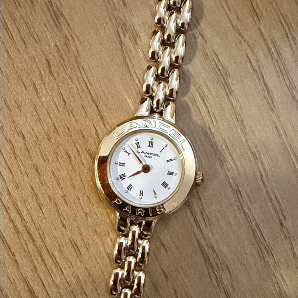 Lancel Women's Gold and White Watch